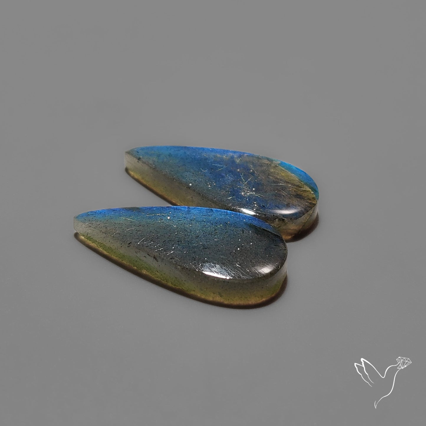 Clear Blue Labradorite Pair