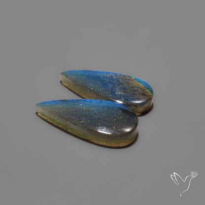 Clear Blue Labradorite Pair