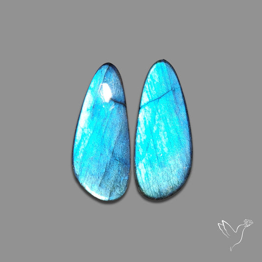 Clear Blue Labradorite Pair