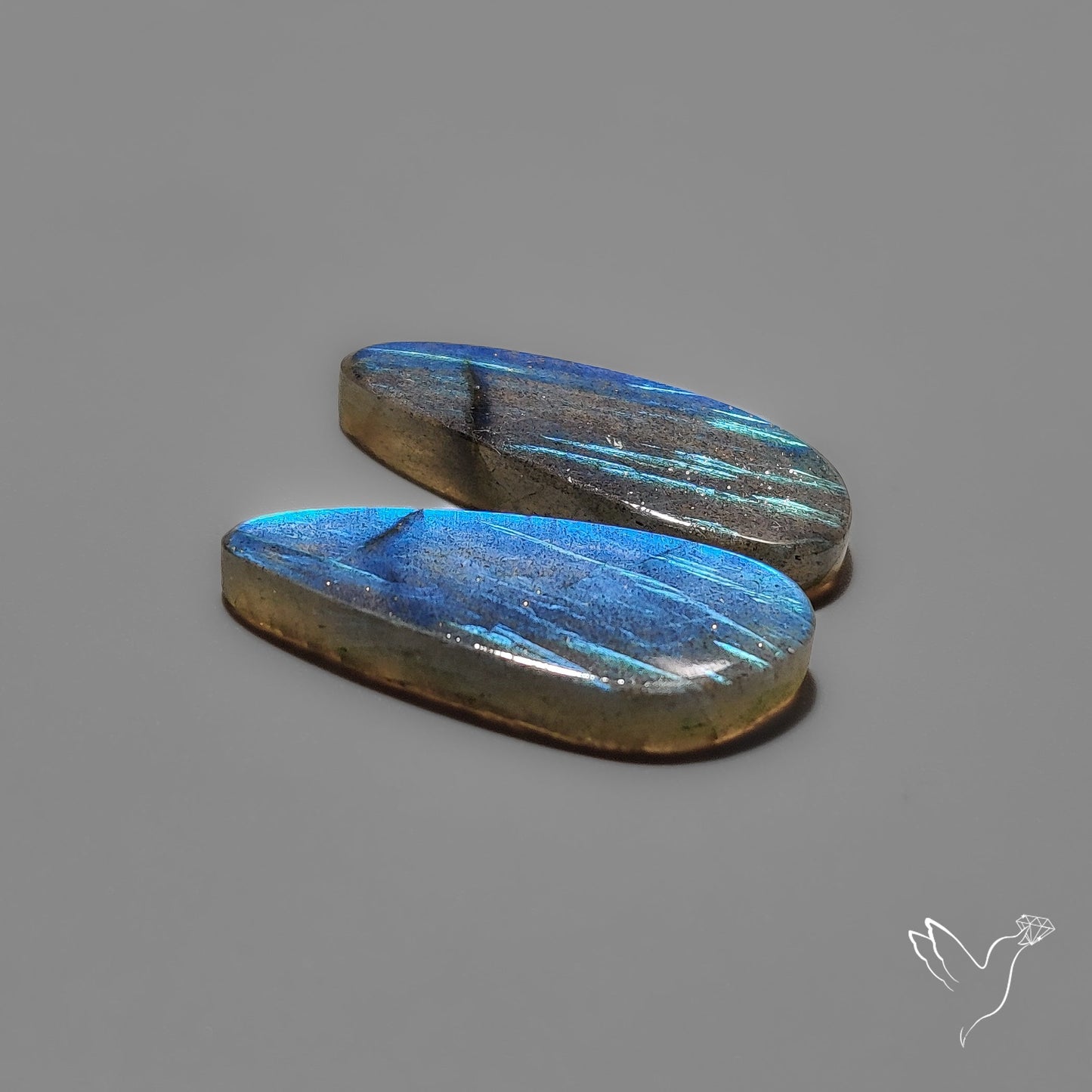 Clear Blue Labradorite Pair