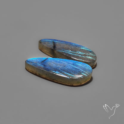 Clear Blue Labradorite Pair