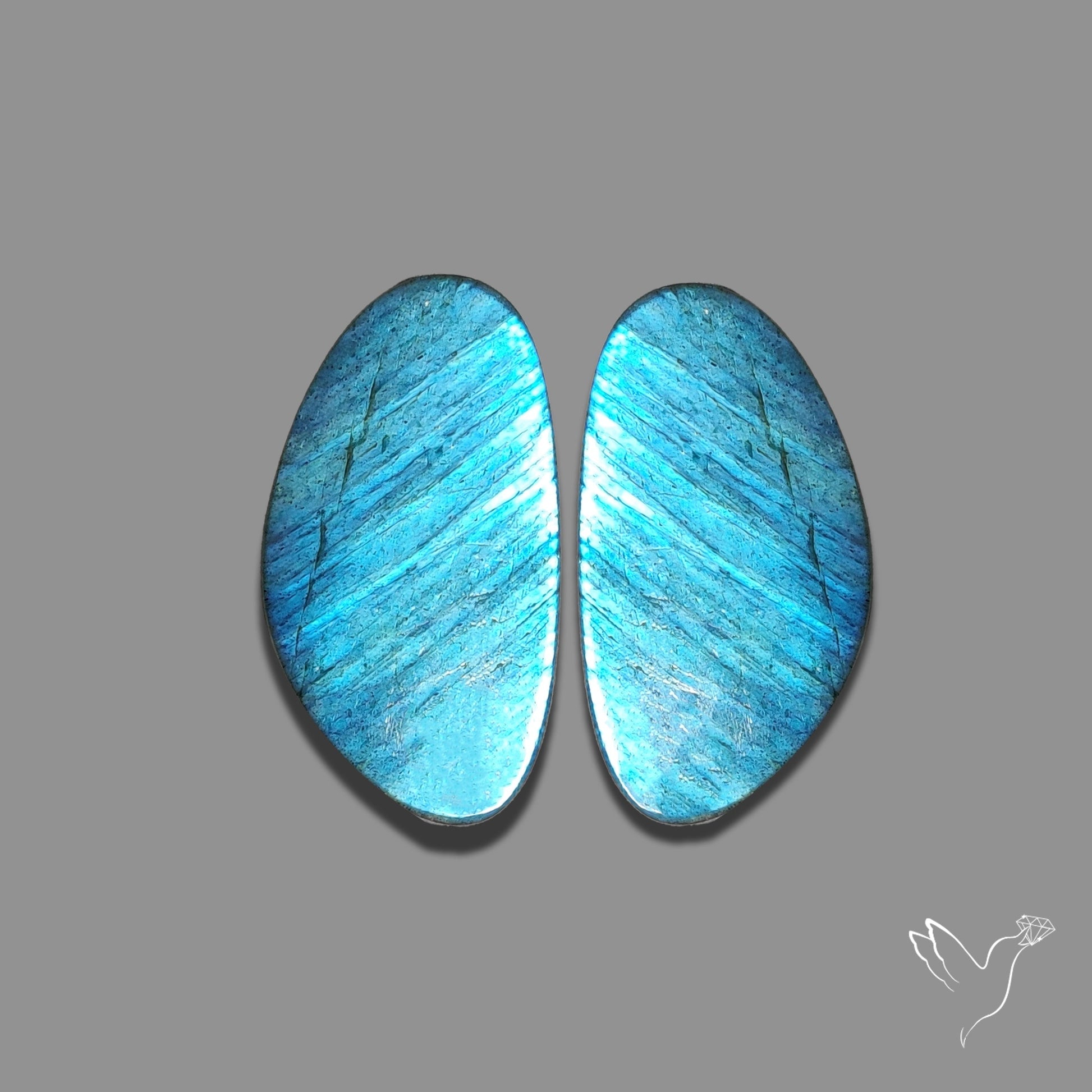 Clear Blue Labradorite Pair