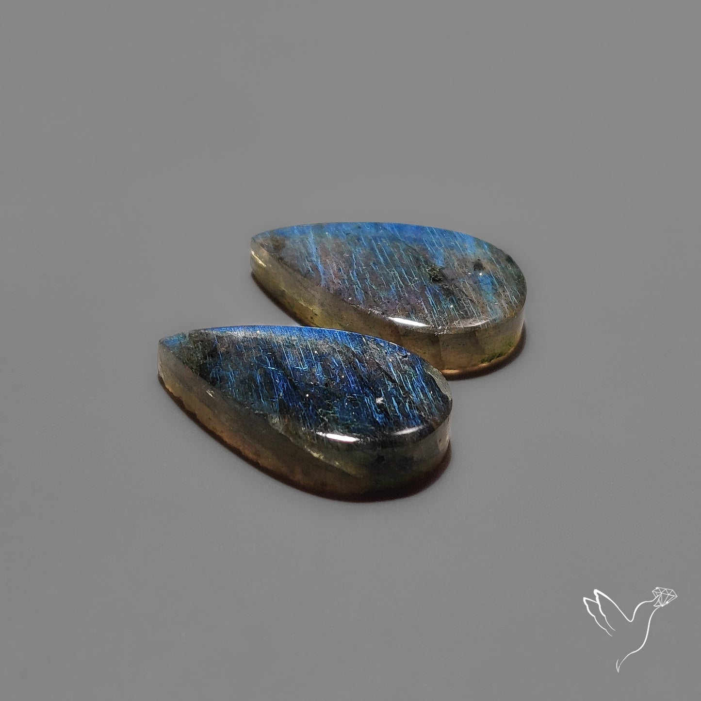 Clear Blue Labradorite Pair