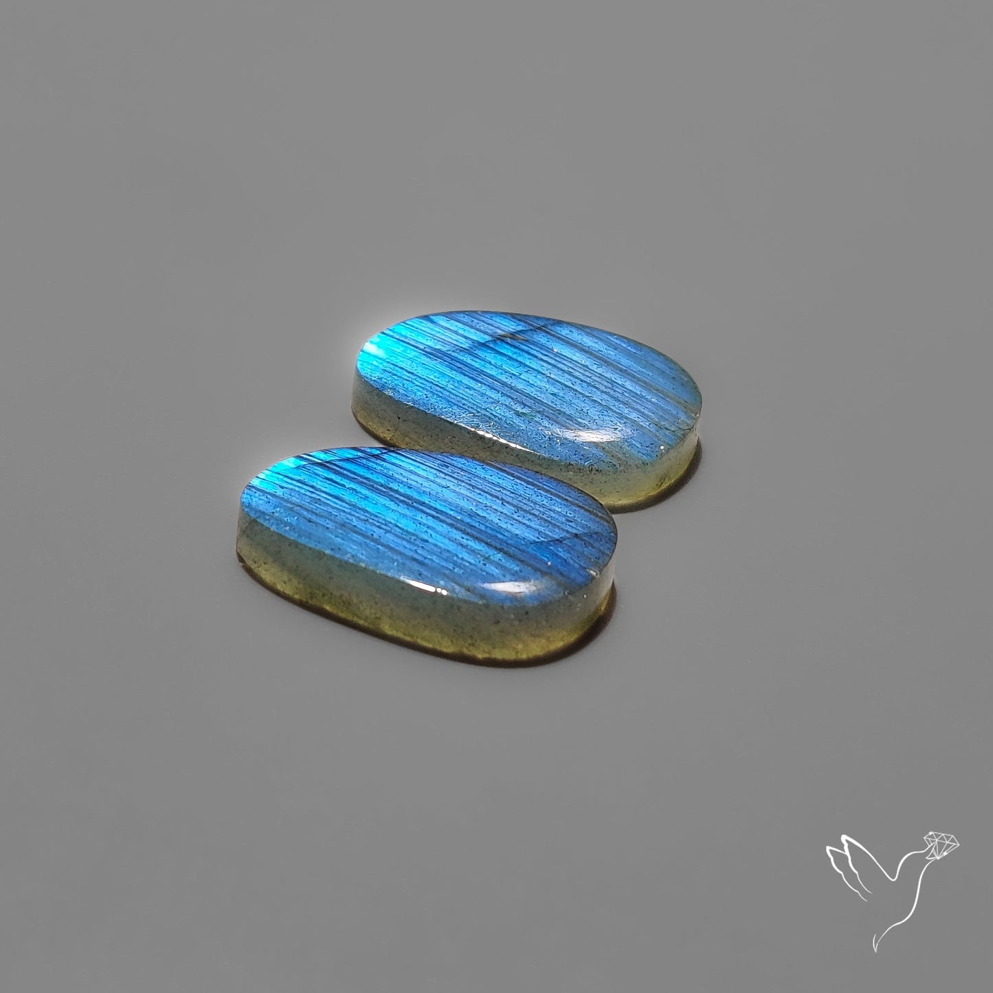 Clear Blue Labradorite Pair