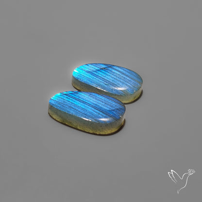 Clear Blue Labradorite Pair