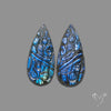 Blue Labradorite Mughal Carving Pair