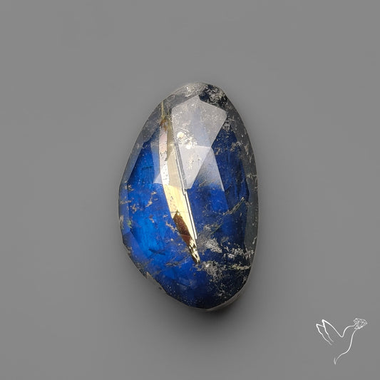 Rose Cut Golden Rutilated Quartz With Blue Labradorite Doublet