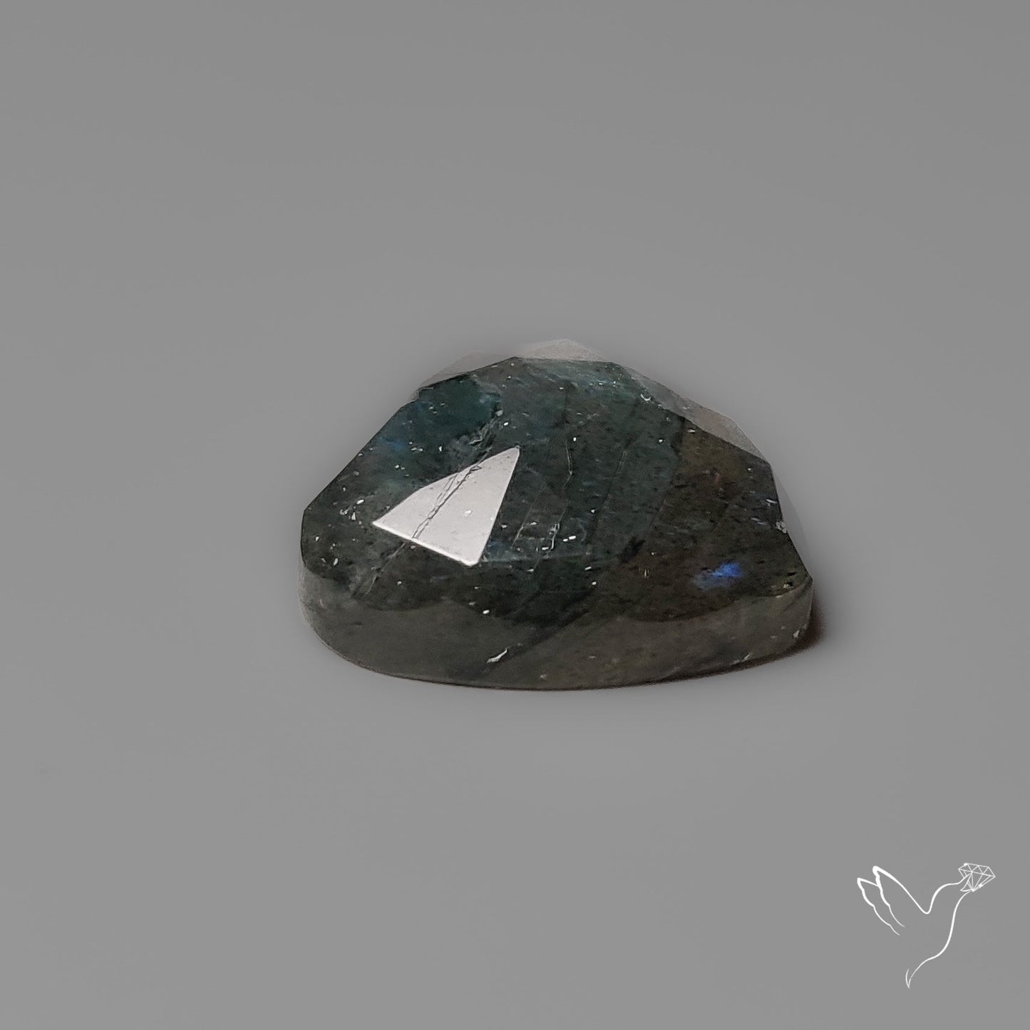 Rose Cut Blue Labradorite Heart