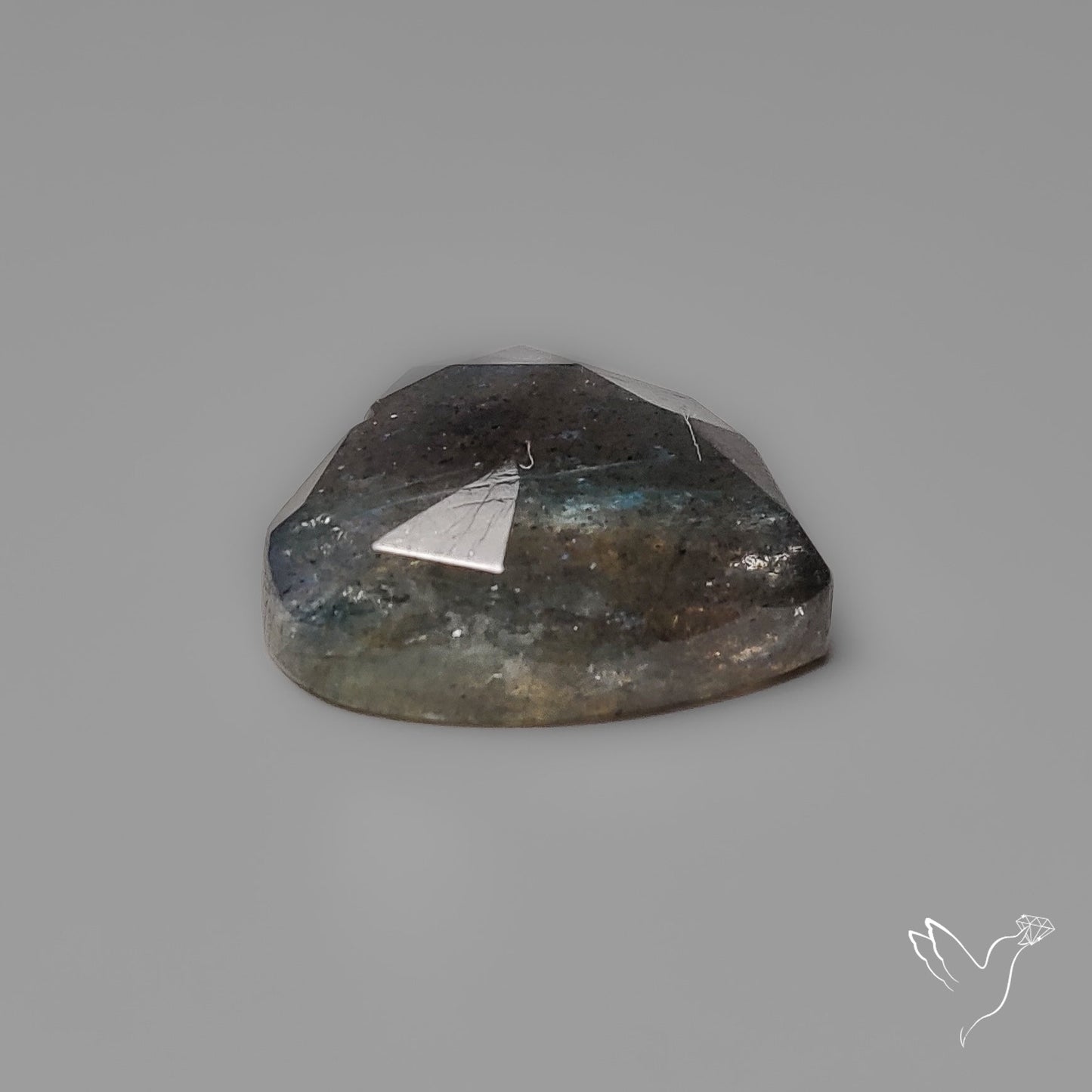 Rose Cut Blue Labradorite Heart