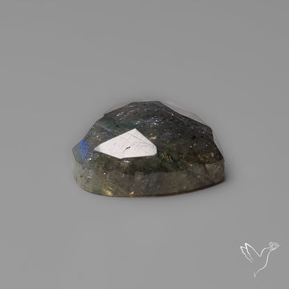 Rose Cut Blue Labradorite Heart