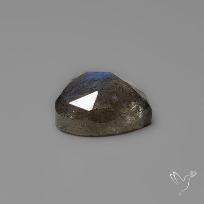 Rose Cut Blue Labradorite Heart