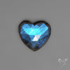 Rose Cut Blue Labradorite Heart