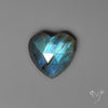 Rose Cut Blue Labradorite Heart