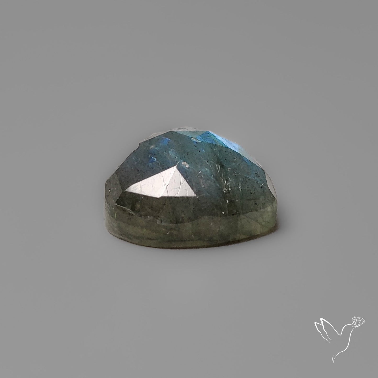 Rose Cut Blue Labradorite Heart