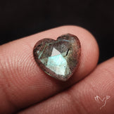 Rose Cut Blue Labradorite Heart
