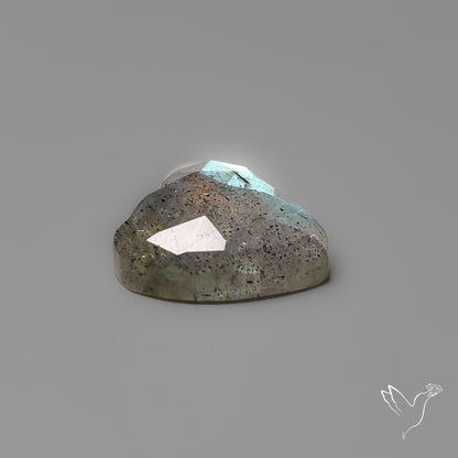 Rose Cut Blue Labradorite Heart