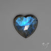 Rose Cut Blue Labradorite Heart