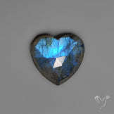 Rose Cut Blue Labradorite Heart