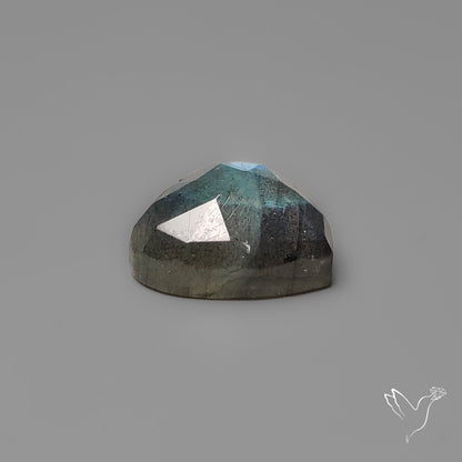 Rose Cut Blue Labradorite Heart