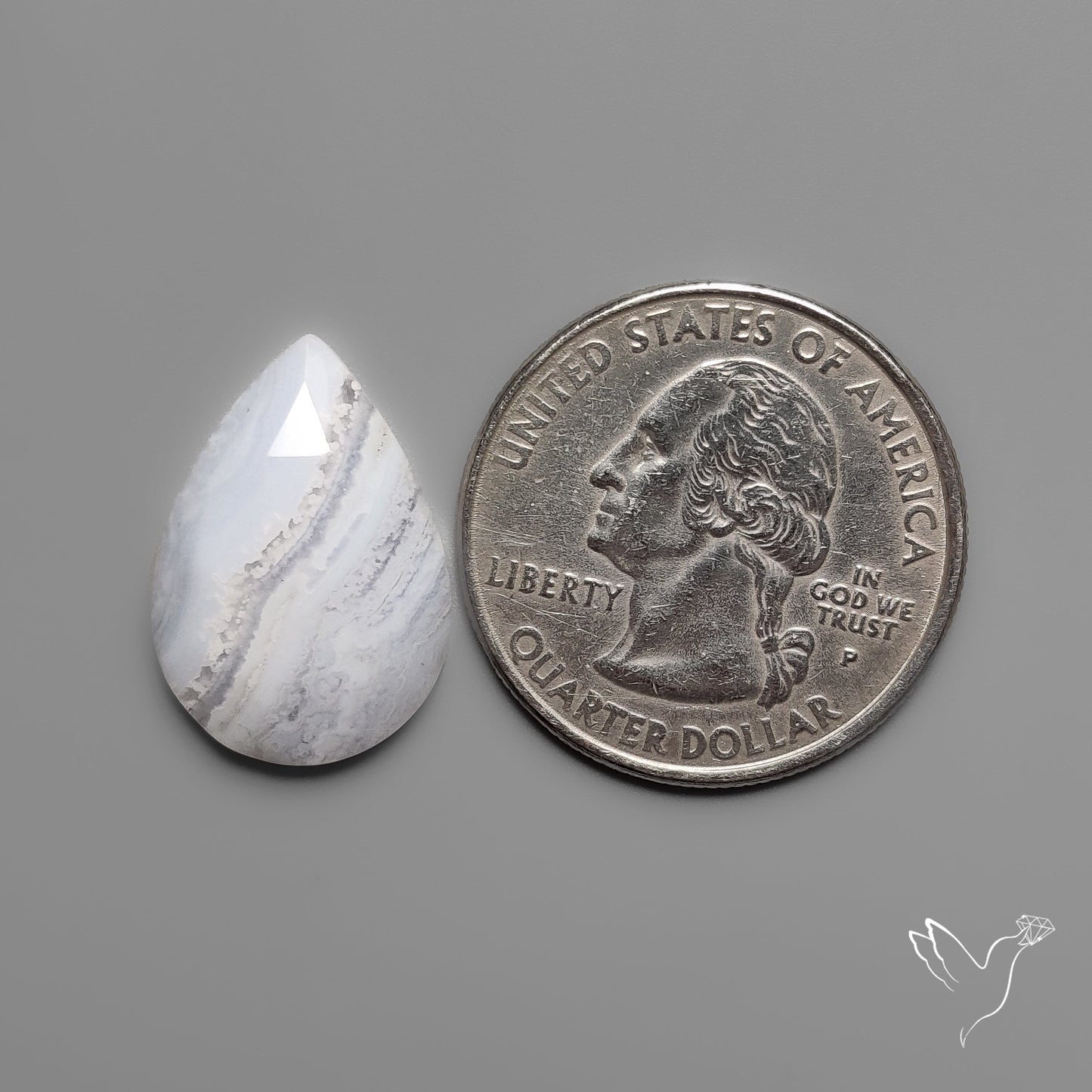 Rose Cut Blue Lace Agate