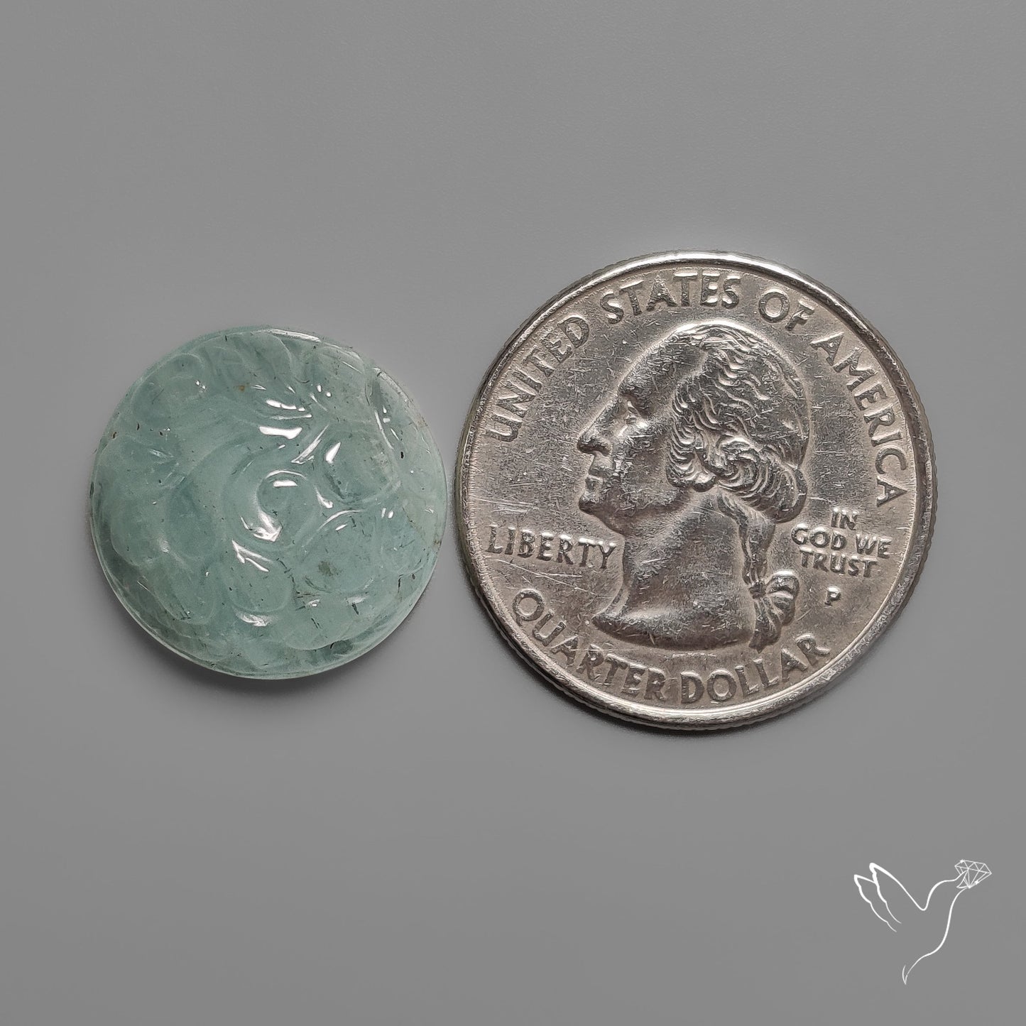 Aquamarine Mughal Carving