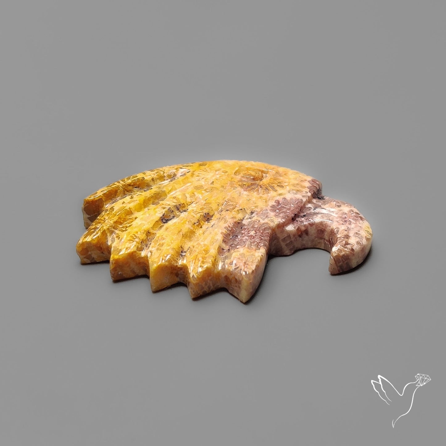 Fossil Coral Eagle Head Carving