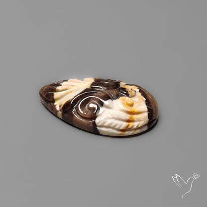 Peanut Wood Jasper Mughal Carving