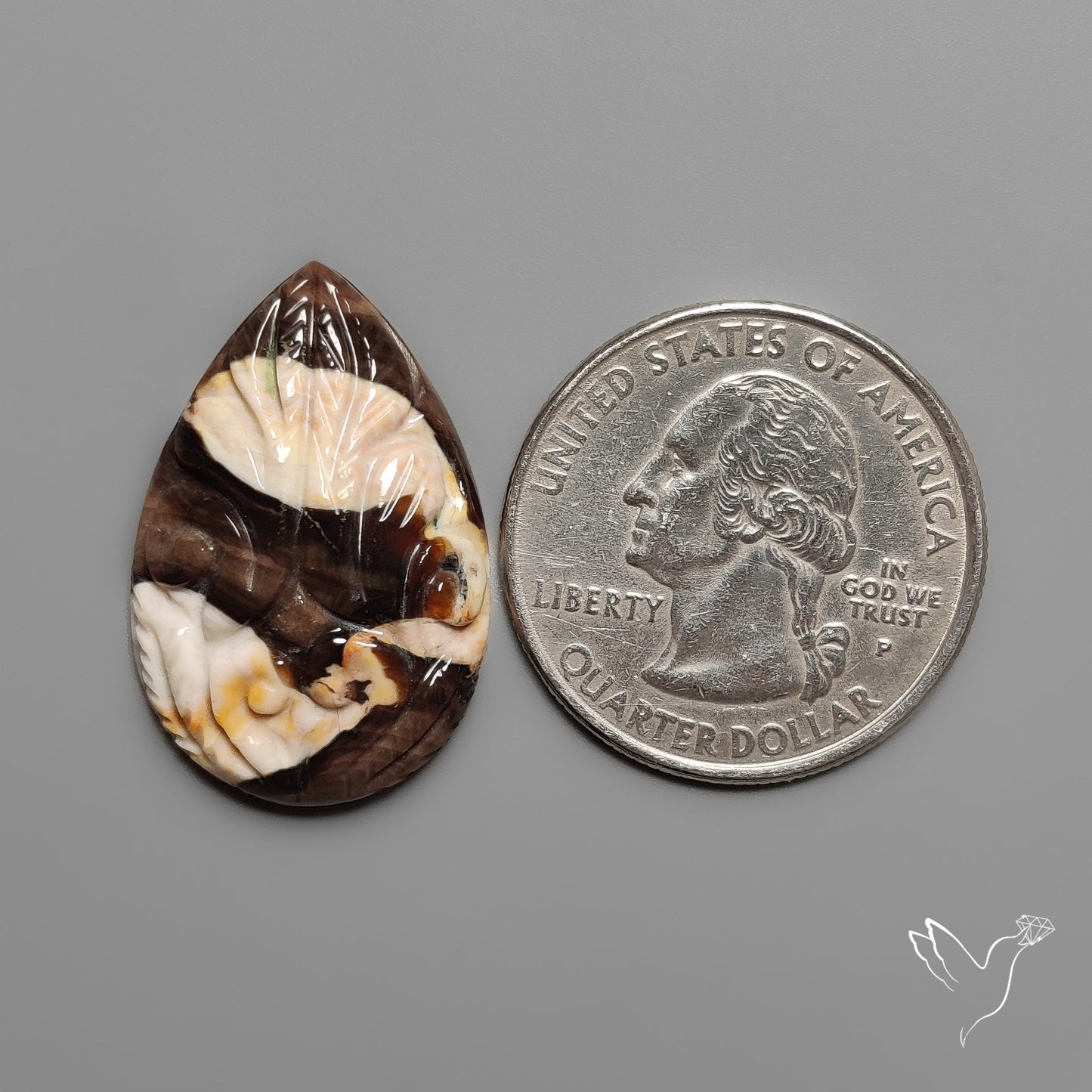 Peanut Wood Jasper Mughal Carving