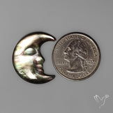 Black Mother Of Pearl Moonface Crescent Doublet Carving