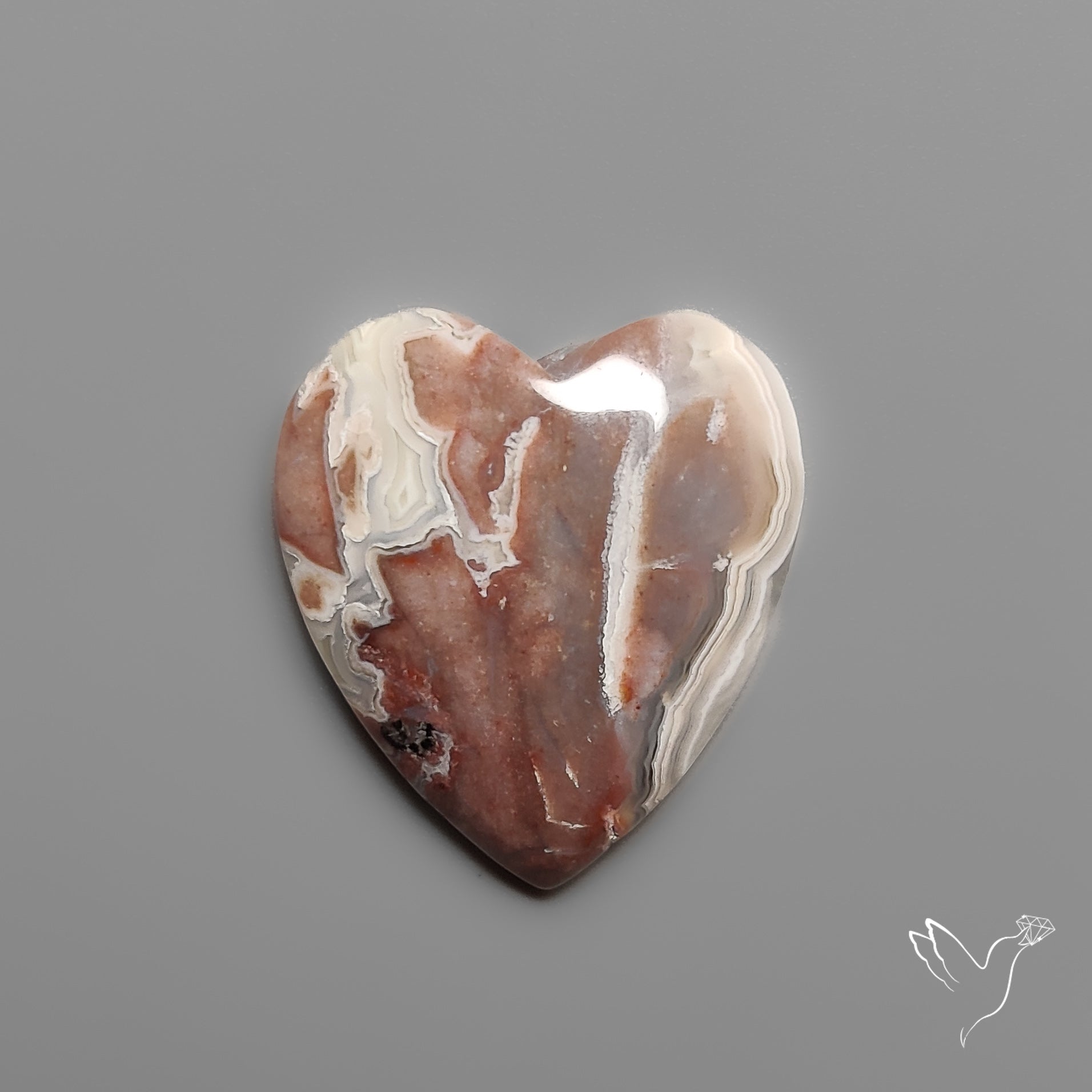 Crazy Lace Agate Heart