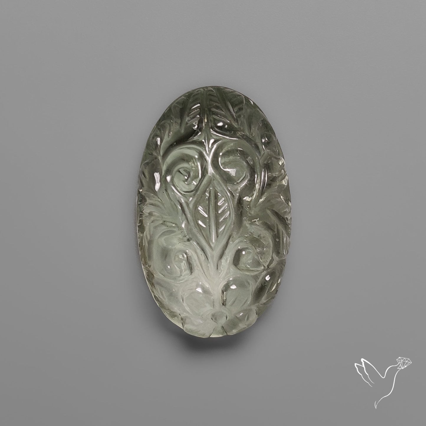 Prasiolite Handcarved Mughal Carving