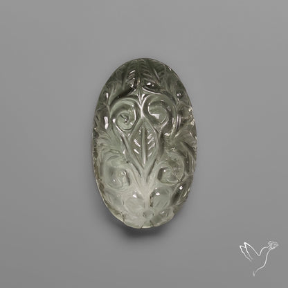 Prasiolite Handcarved Mughal Carving