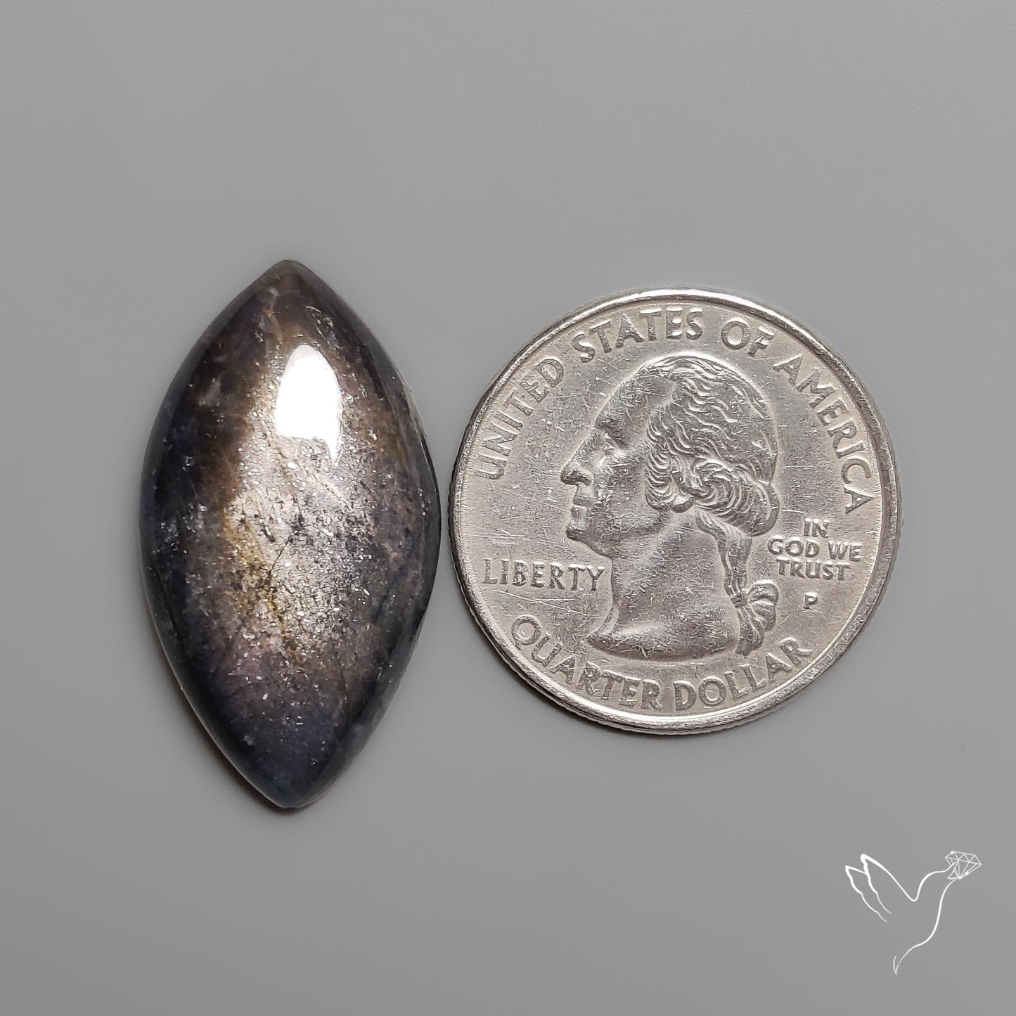 Dark Iolite Sunstone Cabochon