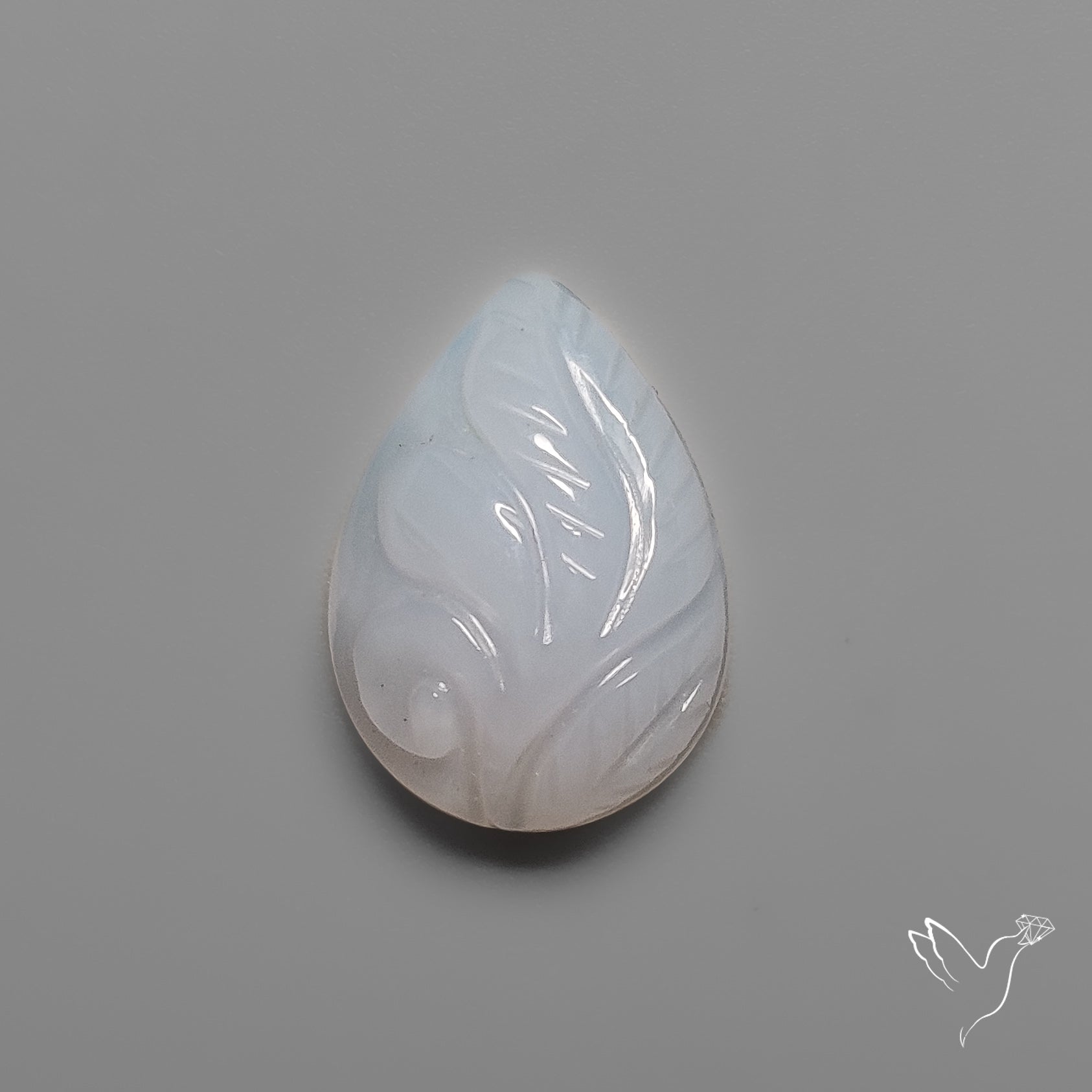 Namibian Blue Chalcedony Mughal Carving