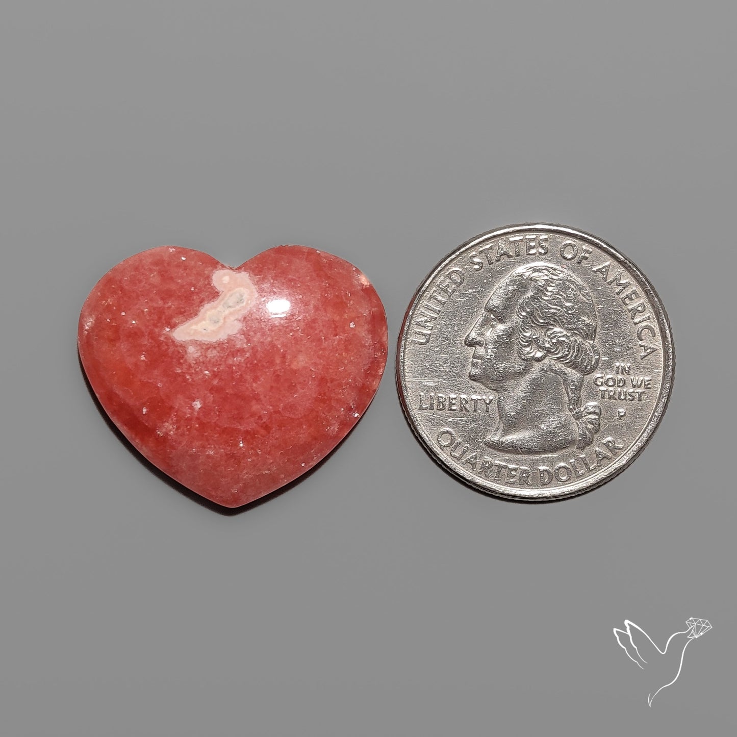 Gemmy Rhodochrosite Heart Carving