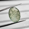 Faceted Prasiolite Intaglio Reverse Carving