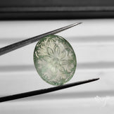 Faceted Prasiolite Intaglio Reverse Carving