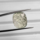 Faceted Prasiolite Intaglio Reverse Carving