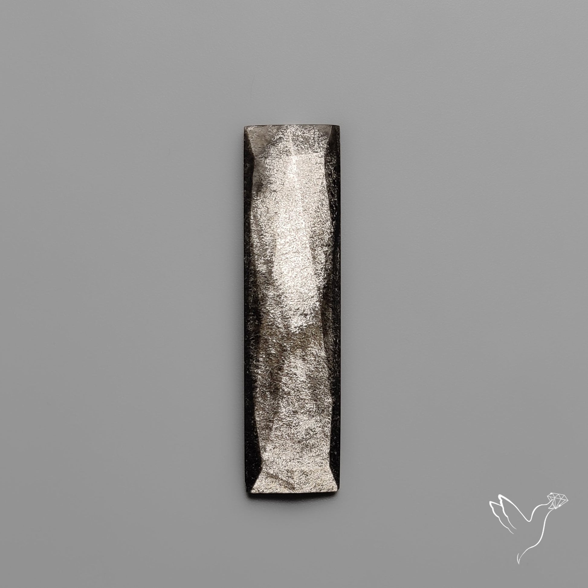 Rose Cut Long Silversheen Obsidian