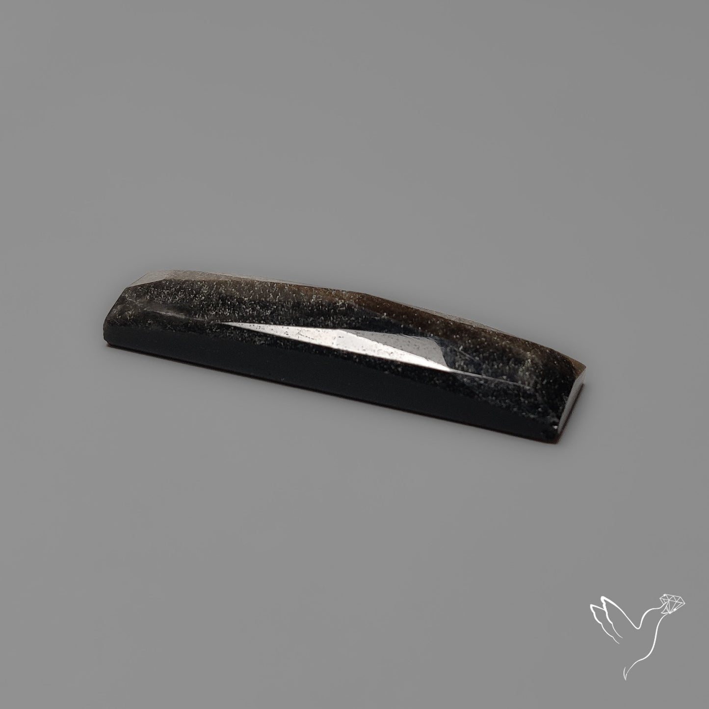 Rose Cut Long Silversheen Obsidian