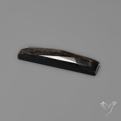 Rose Cut Long Silversheen Obsidian