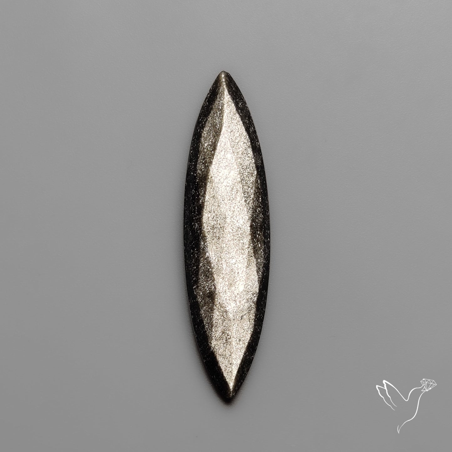 Rose Cut Long Silversheen Obsidian