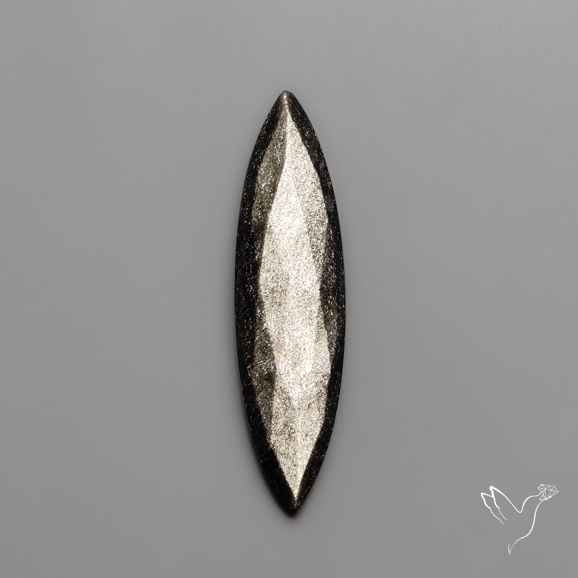 Rose Cut Long Silversheen Obsidian
