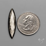 Rose Cut Long Silversheen Obsidian