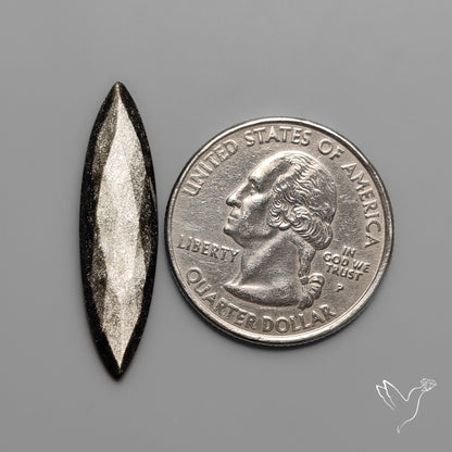 Rose Cut Long Silversheen Obsidian