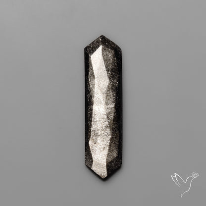 Rose Cut Long Silversheen Obsidian