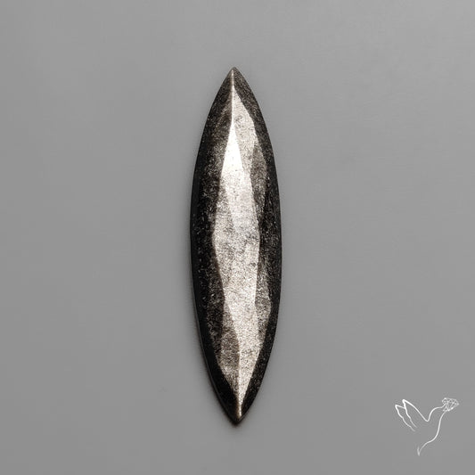 Rose Cut Long Silversheen Obsidian