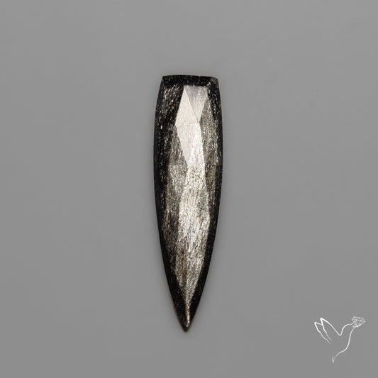 Rose Cut Long Silversheen Obsidian