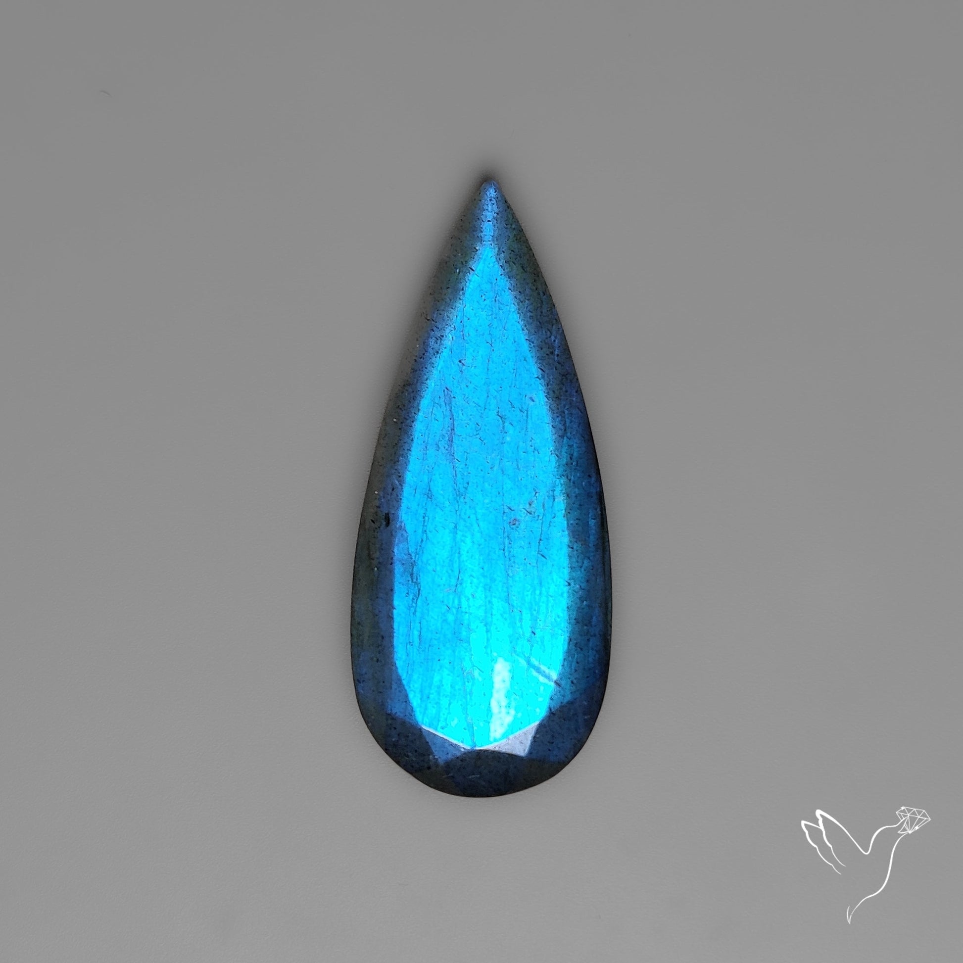 Portrait Cut Blue Labradorite Flat Backed