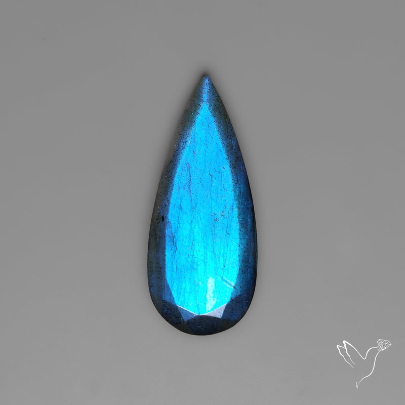 Portrait Cut Blue Labradorite Flat Backed